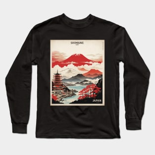 Shimane Japan Travel Vintage Tourism Poster Long Sleeve T-Shirt